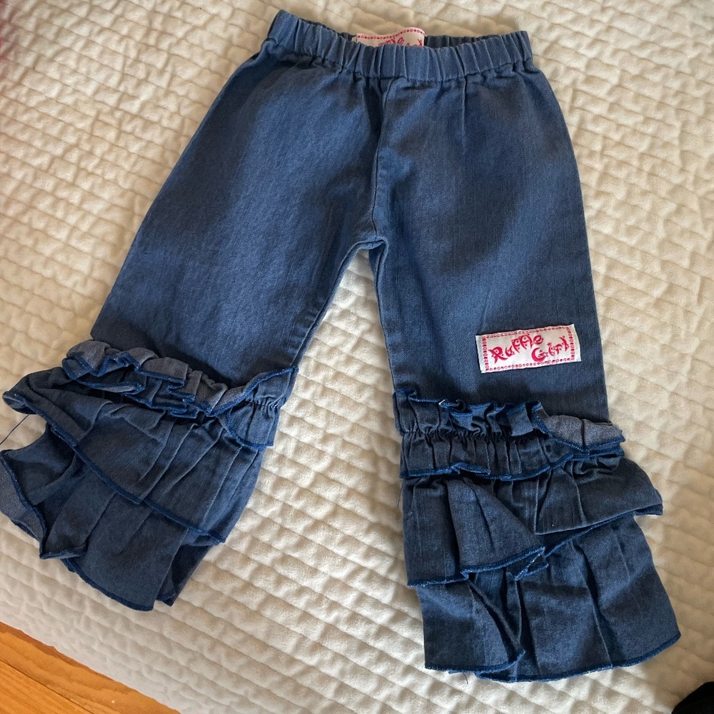 3 PAIRS OF GIRLS RUFFLE LEG PANTS SIZE 18 MONTHS/2T - Picture 5 of 10